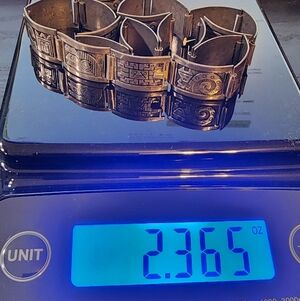 *SOLD***Sterling Silver Incan/Aztec Storyteller Bracelet
